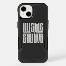 Hustle and Believe Motivatie geborduurde stijl