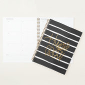 Hustle and grow gouden zwarte en witte planner (Display)