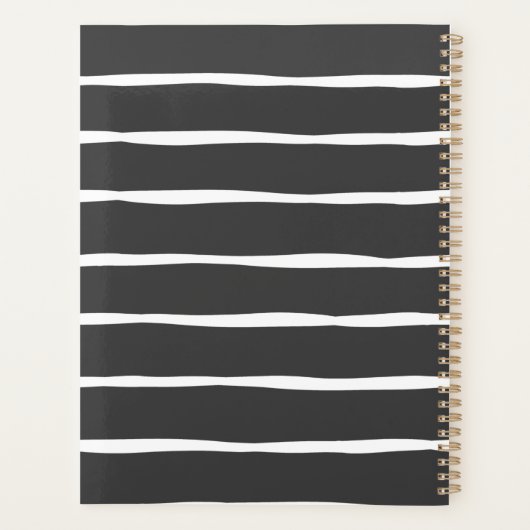 Hustle and grow gouden zwarte en witte planner (Achterkant)