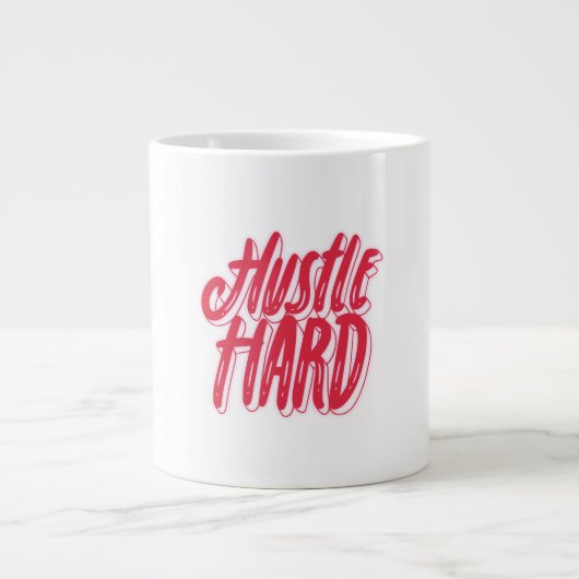 Hustle and Heart Quote Design Grote Koffiekop (Voorkant)