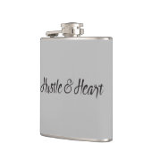 Hustle and Heart Typografie Heupfles (Links)
