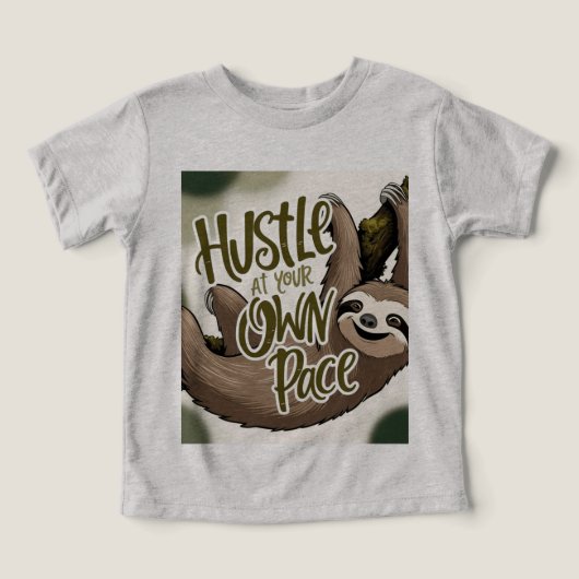Hustle at Your Own Pace' Sloth Graphic (Design voorkant)