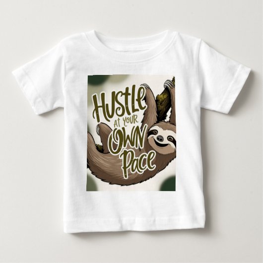 Hustle at Your Own Pace' Sloth Graphic (Voorkant)
