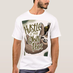 Hustle at Your Own Pace' Sloth Graphic T-shirt