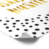 Hustle, Baby, Hustle Gold Cursive Gezegde Poster (Hoek)