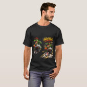 Hustle Basketbal Dinosaurus Grafische T-Shirt voor (Voorkant volledig)