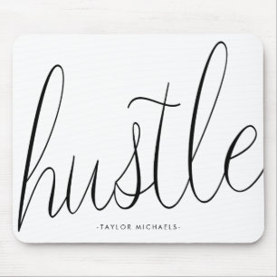 Hustle Black en White met de naam Mousepad Muismat