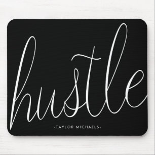Hustle Black en White met de naam Mousepad Muismat