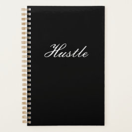 Hustle Black Modern Planner
