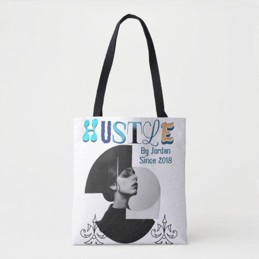 Hustle Canvas tas – Motivatie dagelijkse draagtas (Voorkant)