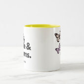 Hustle Dreams vervloekt! Cute Curly Hair Quote Tweekleurige Koffiemok (Center)