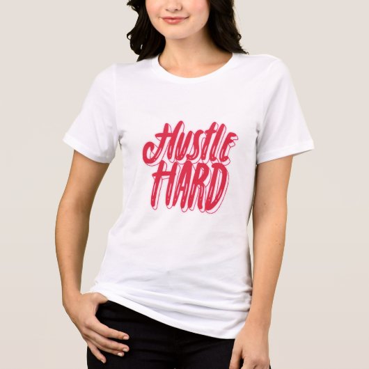 Hustle en Hart Citaat Ontwerp Tri-Blend Shirt (Voorkant)