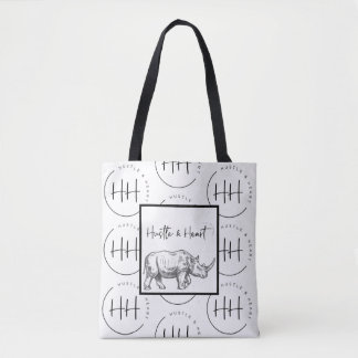 Hustle en Heart Rhino-Tas Tote Bag