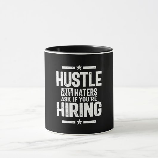Hustle Entrepreneur Shirt Hustle tot je kater Mok (Midden)