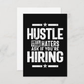Hustle Entrepreneur Shirt Hustle tot je kater RSVP Kaartje (Voorkant / Achterkant)