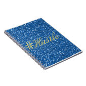 Hustle Faux Blue Glitter Design Notitieboek (Rechterzijde)