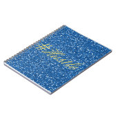 Hustle Faux Blue Glitter Design Notitieboek (Linkerzijde)