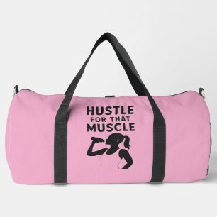 Hustle for That Muscle - Motivatie Gym Bag Plunjezak