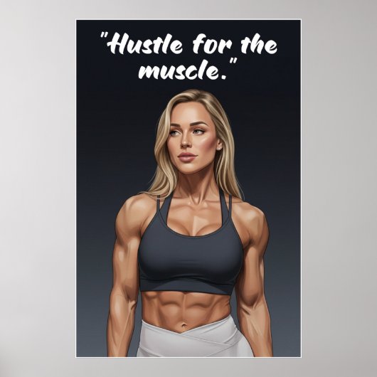 Hustle for the Muscle – Fitness Motivation Poster (Voorkant)