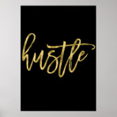 Hustle Gold Foil Poster Sign Print 20x28 (Voorkant)