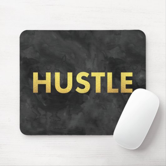 Hustle Gold Waterverf Modern Typografie Mousepad Muismat (Met muis)