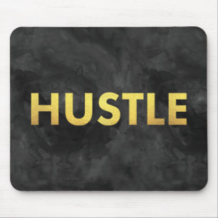 Hustle Gold Waterverf Modern Typografie Mousepad Muismat