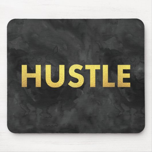 Hustle Gold Waterverf Modern Typografie Mousepad Muismat (Voorkant)