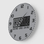 Hustle Grind en Shine Motivatie Quote Grote Klok (Hoek)