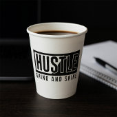 Hustle Grind en Shine Motivatie Quote Papieren Bekers