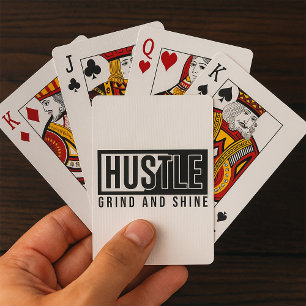 Hustle Grind en Shine Motivatie Quote Pokerkaarten