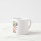 Hustle Hard, Earn More – Money Mug Espresso Kop (Voorkant rechts)