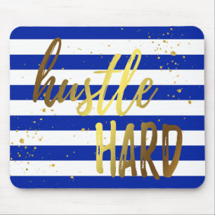 Hustle Hard Gold Foil Effect Mousepad Muismat