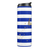 Hustle Hard Gold Foil Effect Thermal Tumbler Thermosbeker (Gedraaid links)