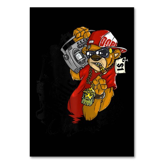 Hustle Hard Hip Hop Teddy Bear Gangster Rap Kaart (Voorkant)