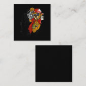 Hustle Hard Hip Hop Teddy Bear Gangster Rap Vierkante Visitekaartje (Voorkant / Achterkant)