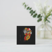 Hustle Hard Hip Hop Teddy Bear Gangster Rap Vierkante Visitekaartje (Staand voorkant)