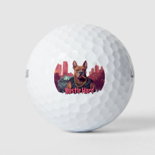 Hustle Hard - Pitbull hond met geld en sigaar Golfballen