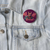 Hustle Hard - Pitbull hond met geld en sigaar Ronde Button 5,7 Cm (In situ)