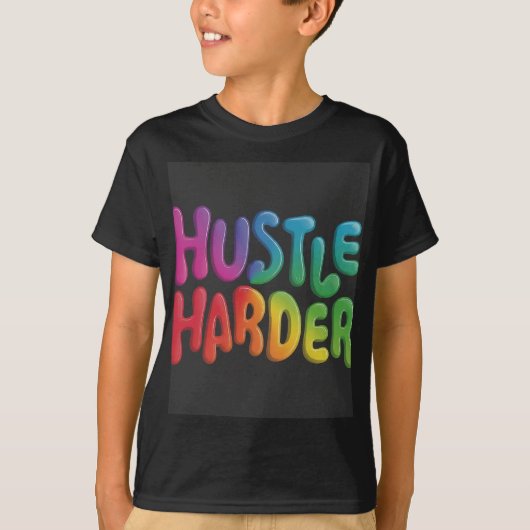 Hustle Harder Kinderen Basic T-shirt (Voorkant)
