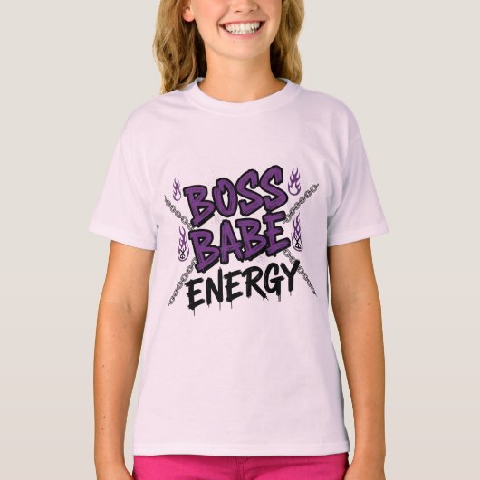 Hustle + Hart – Boss Babe Energie T-Shirt (Voorkant)