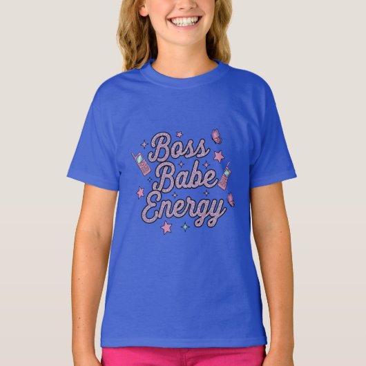 Hustle + Hart – Boss Babe Energie T-Shirt (Voorkant)
