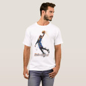 Hustle & Heart: Dynamische Basketbal Kunstprint T-shirt (Voorkant volledig)