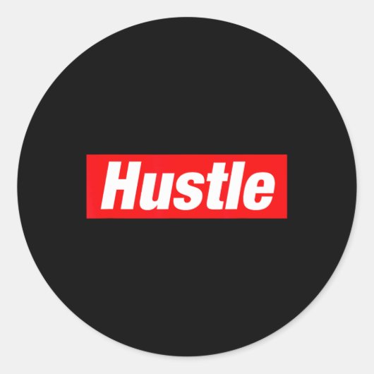 Hustle Hip Hop Rap Rapper Freestyle Break Dance BB Ronde Sticker (Voorkant)