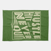 Hustle Hit en Nooit Lacrosse stoppen Theedoek (Horizontaal)