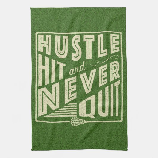 Hustle Hit en Nooit Lacrosse stoppen Theedoek (Verticaal)