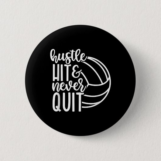 Hustle Hit en nooit Volleyball Lovers stoppen Ronde Button 5,7 Cm (Voorkant)
