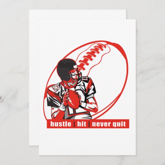 Hustle | Hit | Nooit Football Player afsluiten - R Kaart (Voorkant / Achterkant)