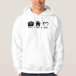 Hustle, Home, Heart: Motivatie comfortontwerp Hoodie