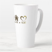 Hustle, Home, Heart: Motivatie comfortontwerp Latte Mok (Rechterhoek)