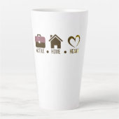 Hustle, Home, Heart: Motivatie comfortontwerp Latte Mok (Voorkant)